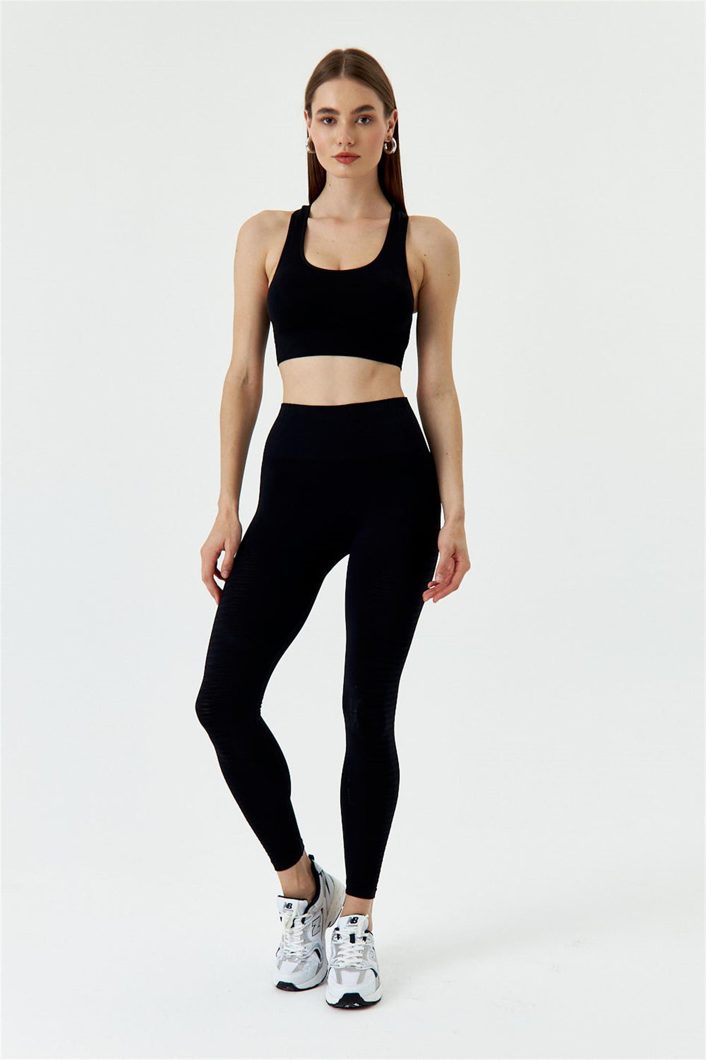 Seamless Spor Kısa Üst - Siyah