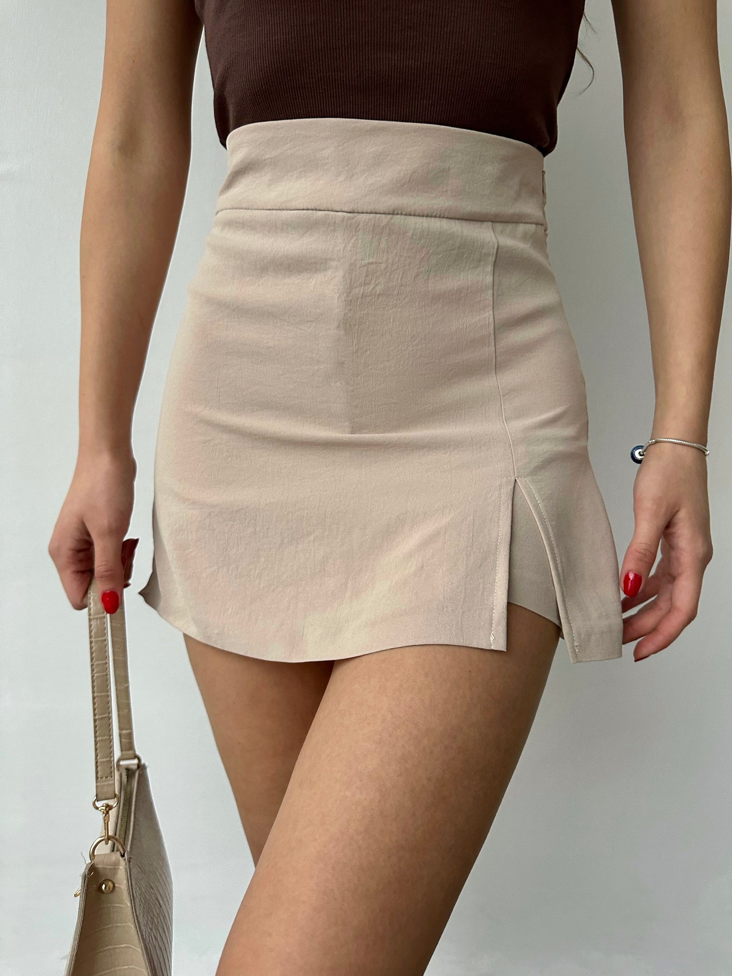 Kısa Etek - Krem