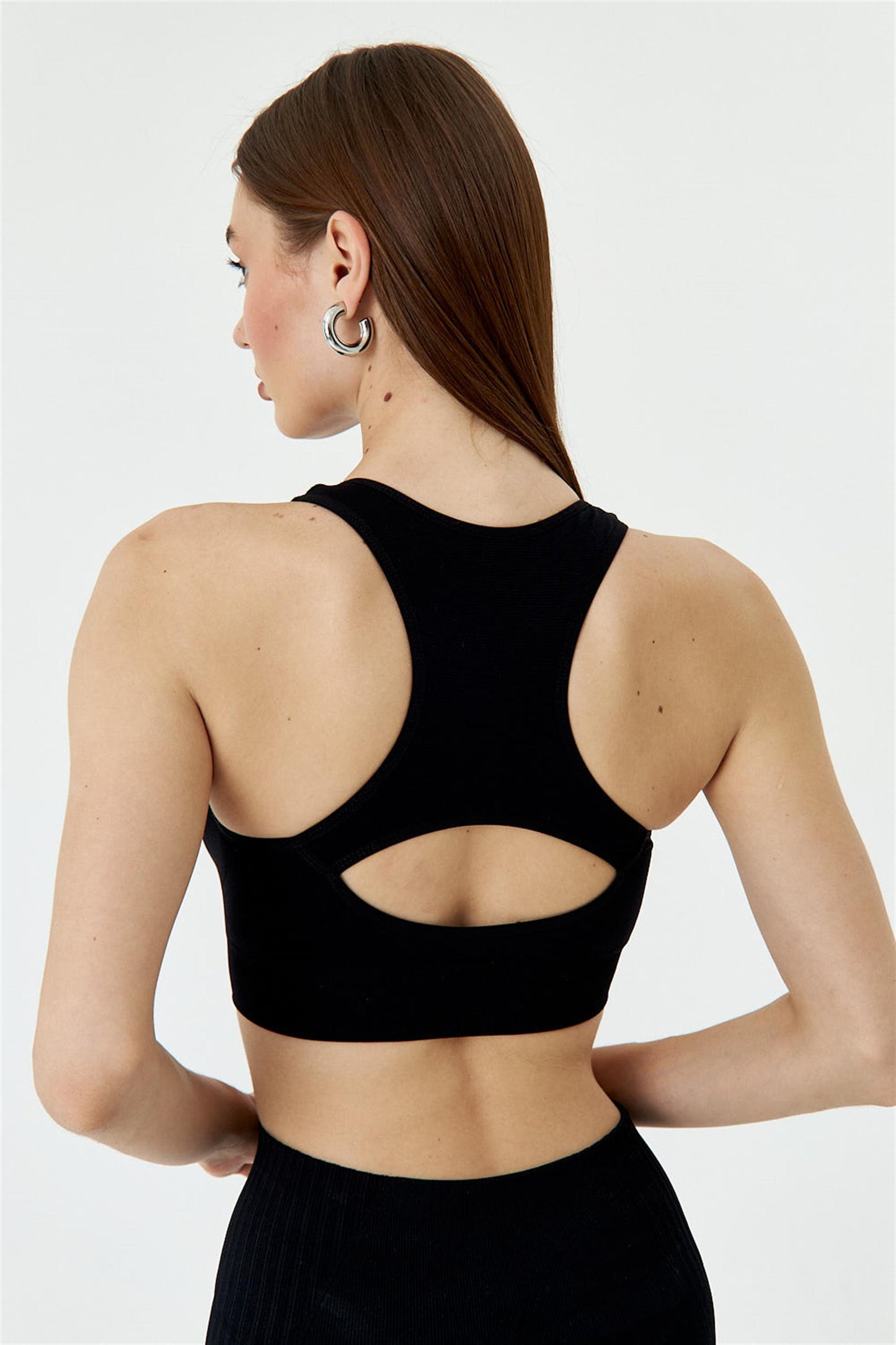 Seamless Spor Kısa Üst - Siyah