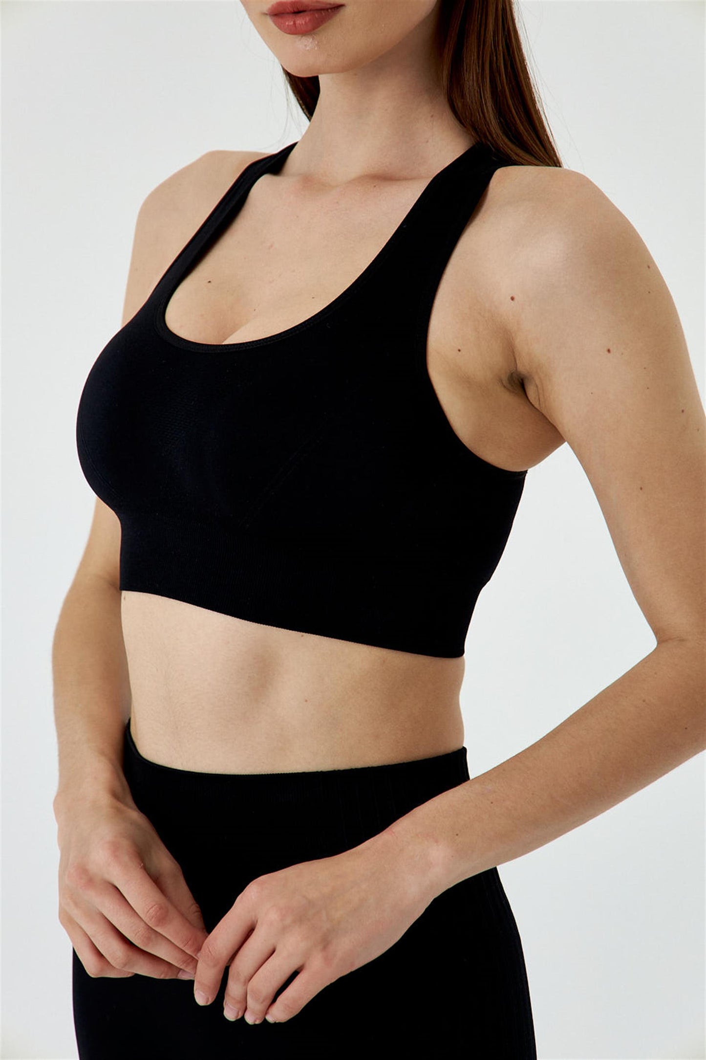 Seamless Spor Kısa Üst - Siyah